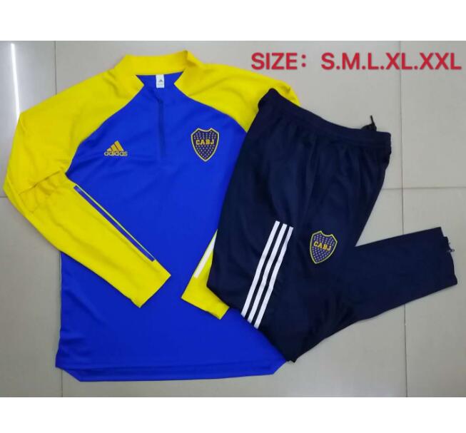 Boca Juniors Blue Yellow Training Suits Sweatshirt with Pants 2020/21